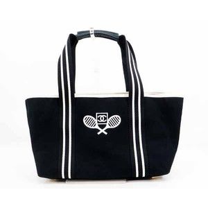 CHANEL Sport Tennis Canvas Tote Bag Black